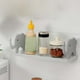 thumbnail image 4 of Estante de pared para baño, perforado, ajustable, plegable, con estructura de metal, diseño de dos niveles, para dormitorio, organizador de baño, resistente, ahorra espacio, decoración, 4 of 6