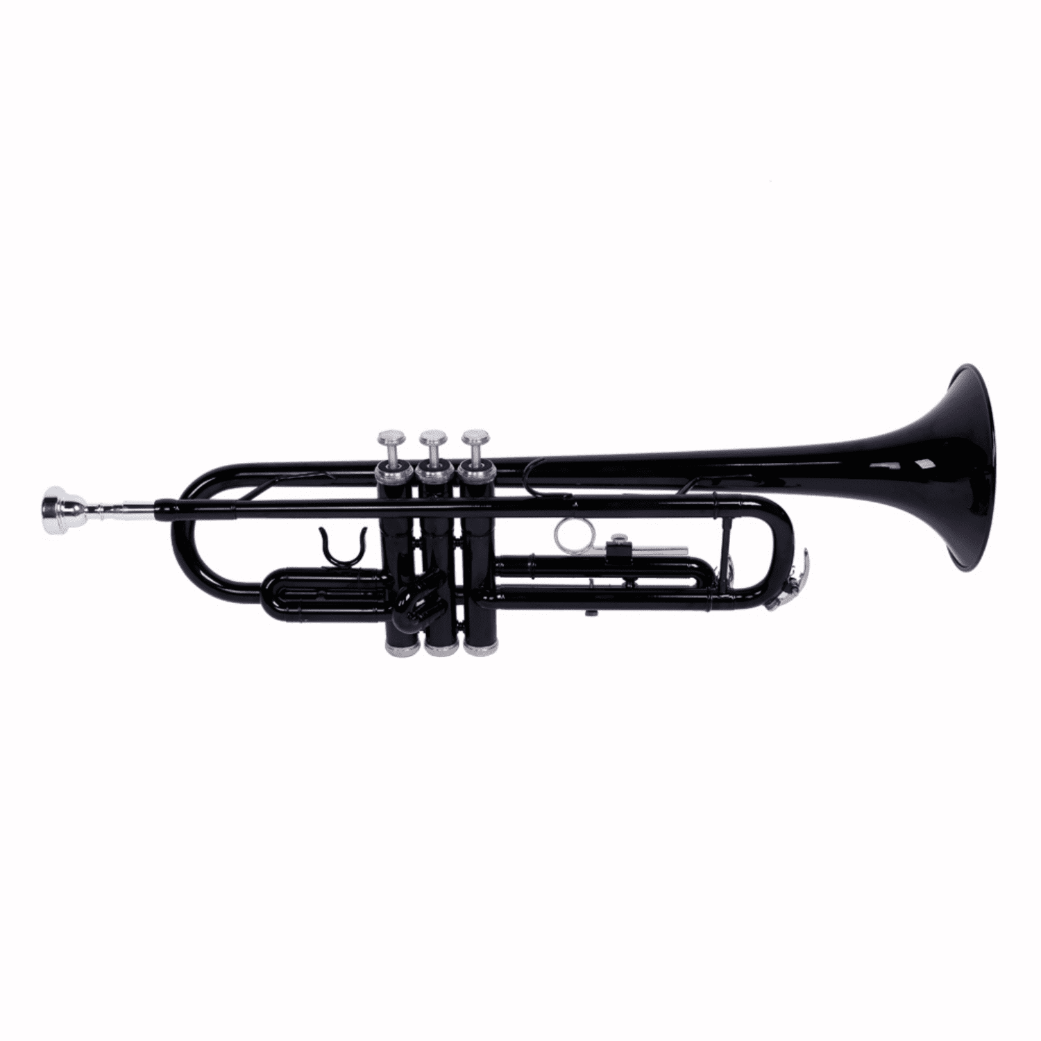 Hassch Drop B Brass Trumpet Set with Case, Mouthpiece & Gloves, Black