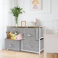 thumbnail image 4 of Bigroof 5 Drawer Dresser Storage Organizer, Fabric Drawers Closet Shelves for Bedroom Steel Frame Wood Top with Fabric Bins for Clothing Blankets Plush Toy (Light Grey-5 Drawers), 4 of 5