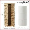 thumbnail image 4 of Casafield Toilet Paper Roll Holder with Lid - Natural, Fits 3 Rolls, Free Standing Water Hyacinth Bath Tissue Storage Organizer for Bathroom, 4 of 8