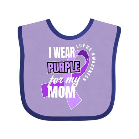 

Inktastic I Wear Purple For My Mom Lupus Awareness Gift Baby Boy or Baby Girl Bib