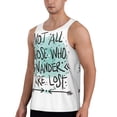 thumbnail image 2 of Gaeub Not All Who Wander Are Lost1 Men's Athletic Tank Top, Workout Sleeveless Shirts, Running Tank Tops for Gym, Running, Training - 4X-Large, 2 of 9
