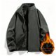 thumbnail image 1 of Ceisia Men's Casual Flip Collar Zipper Jacket with Pockets Oversized Contrast Hood Gift Outerwear, 1 of 3