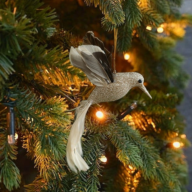 Amzcrzy Christmas Decorations, Christmas Tree Decorations Flying Birds Faux Flying Birds Gardening Tree Branches Decorative Props Decorations Birds Scene Hanging Decorations Faux Flying Birds