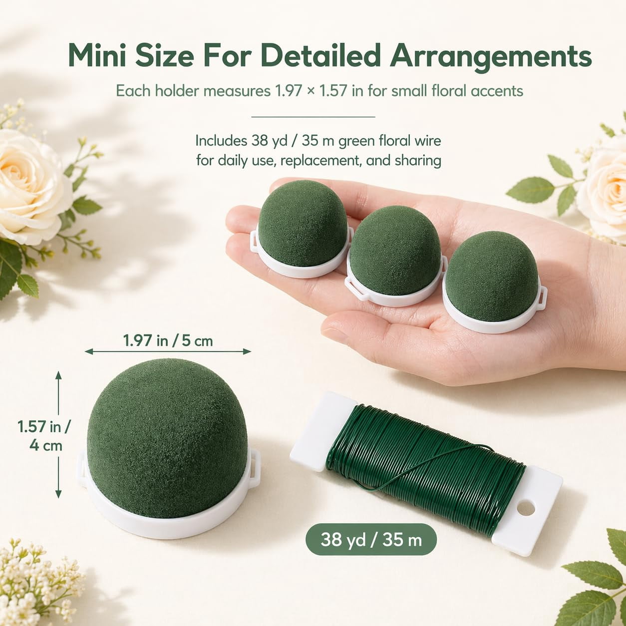 Mini Floral Sphere Floral Foam Holder for Wine Bottle with Green Arrangement Wire Arrangement Supplies