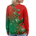 thumbnail image 5 of Women's Fashion Long Sleeve Christmas Snowman Snowflake Print Jacket Cardigan for Holiday Party and Casual Daily Wear,Green,2XL, 5 of 5