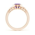 thumbnail image 2 of ANGARA Natural Vintage Style Bezel-Set 1.6 ct Amethyst Ring with Diamonds in 14K Rose Gold for Women (Size-9x7mm) | February Birthstone, Anniversary, Jewelry Gift for Women | Natural Amethyst Ring, 2 of 9