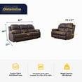 thumbnail image 2 of Ainehome3 Pieces Faux Leather Reclining Configurable Living Room Set, 2 of 5
