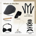 thumbnail image 4 of 1920s Men Vintage Costume Accessories, Fancy Dress Accessories Set with Fedora Hat/Y-Back Elastic Suspender/Necktie/Bow Tie/Pocket Watch for Prom, Party, 4 of 7