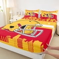 thumbnail image 3 of jejeloiu Rugby Sport City Queen Sheet Sets,Red Yellow Bed Set For Boys Kids 4-Piece, 3 of 7