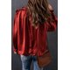 thumbnail image 1 of ABPHQTO Blusa de mujer con volantes en el cuello y manga larga roja, 1 of 5