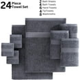 thumbnail image 7 of Casa Platino 100% Ring-Spun Cotton Towels Pack of 24 – 2 Bath Sheets, 2 Gym Towel, 2 Bath, 4 Fingertip, 6 Hand, 8 Washcloths, Ideal for Family & Airbnb, Easy Care – Cool Grey, 7 of 7