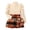 Dress80-Beige, variant on UAYOTSE Girls Puff Sleeve Knit Top Plaid Skort Set 4T 5T 6Y 8Y High Neck Ribbed Sweater Bow Decor Skirt Shorts Fall Winter Outfit