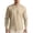 Khaki, variant on Men Long Sleeve Pleated Linen Blend Shirt Mandarin Stand Collar Partial Single Button Placket Vertical Front Pleats Loose Breathable Vacation Tunic Gray S