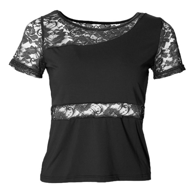 Blusa de Manga Corta para Mujer Sunnimix de Salón La Tango Negro L