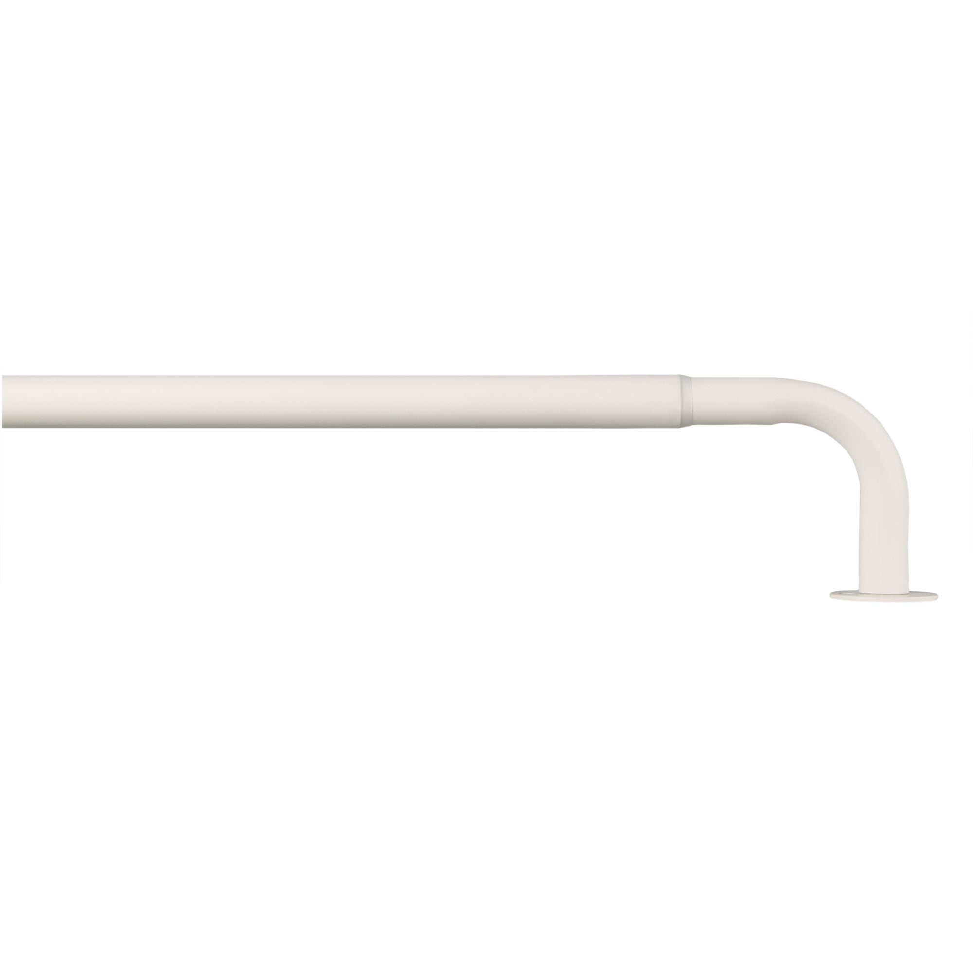 Exclusive Home Holden Wrap Around 1" Curtain Rod, Matte White, Adjustable 82.5"-120"