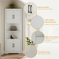 thumbnail image 4 of YouTrend Farmhouse Corner Cabinet with 2 Doors and Adjustable Shelves,Tall Storage Cabinet for Bathroom,Living Room,Kitchen,White, 4 of 9