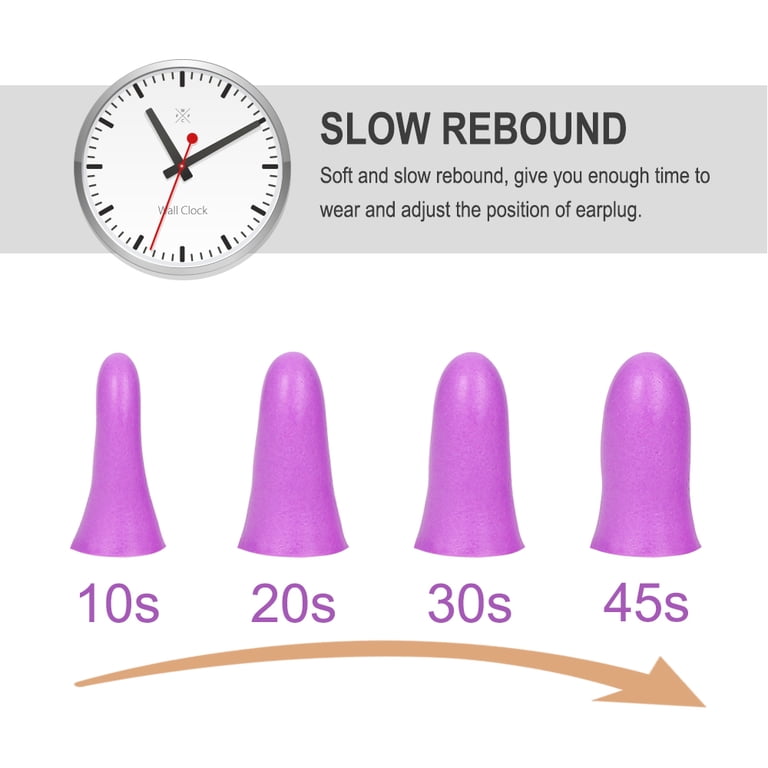 LYSIAN Slim Foam Earplugs, 100 Pairs, Purple photo 4