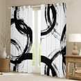 thumbnail image 2 of Homewish Modern Geometric Black Out Curtains,Graffiti Stripes Circle Curtains Pack of 2 (42x63 Each),White Black Bedroom Curtains For Men Women,Microfiber Bedroom Decor, 2 of 6