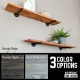 thumbnail image 2 of PIPE DECOR Sunset Cedar 36” W Solid Wood Wall Shelves with Black Industrial Pipe Brackets 2 Pack, 2 of 9