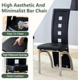 thumbnail image 6 of Modern Dining Chairs Set of 4, Black Dining Room Chairs Set of 4, Upholstered PU Leather Kitchen Chairs with Silver Metal Legs, High Backrest Armless Seating for Kitchen, Dining Room, 6 of 8