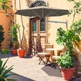 thumbnail image 1 of Gymax Parasol Déporté Mural de Patio 8 Pi avec Poteau Ajustable, Beige, 1 of 9