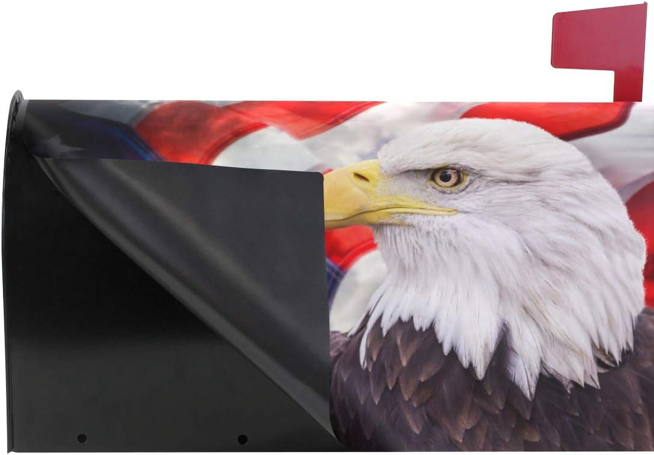 Independence Day Eagle Magnetic Mailbox Cover 4th of July MailWraps Garden Yard Home Decor for Outside Oversized-25.5" x20.8"