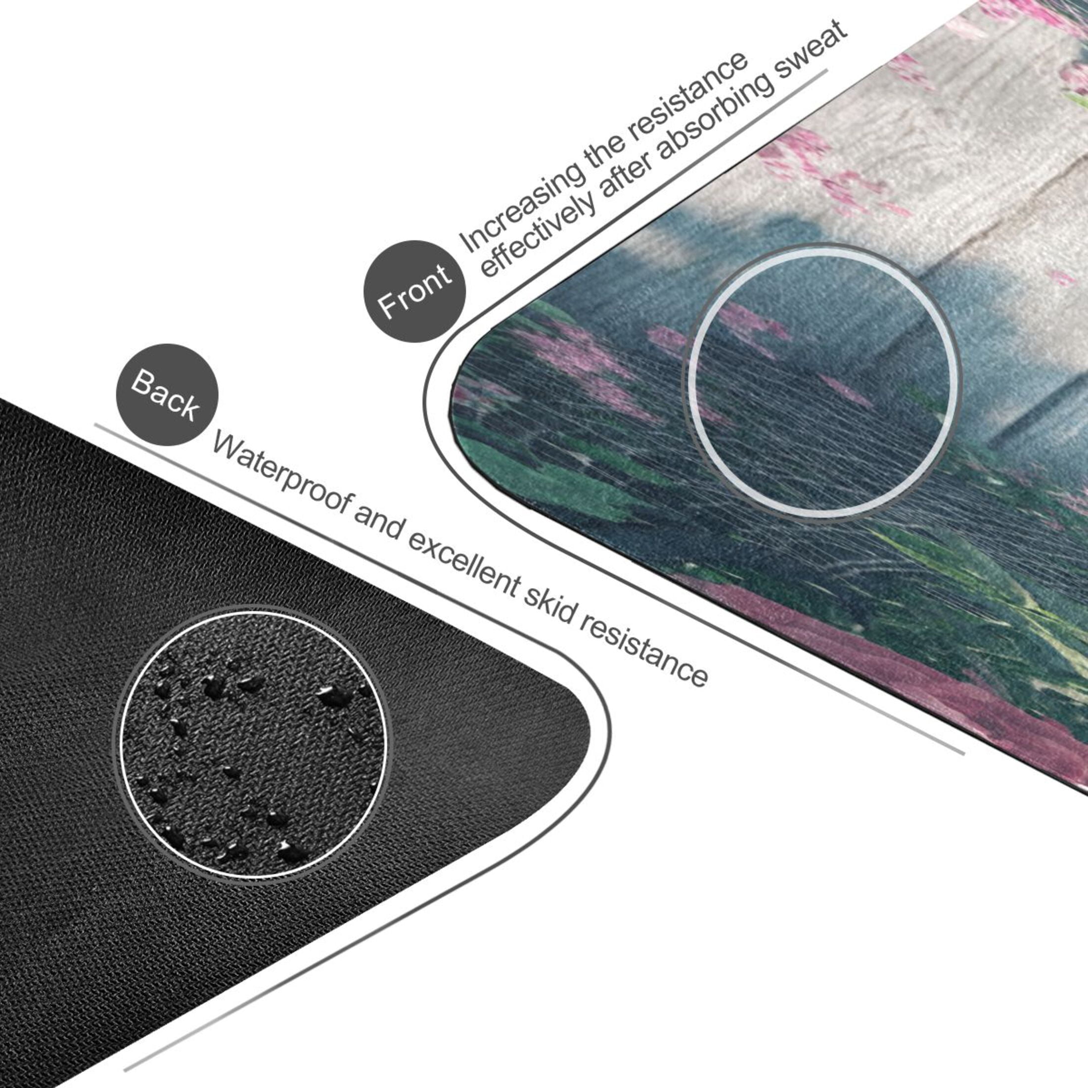BZSMCE Yoga Mat Women Pathway Surrounded by Blooming_roses Fitness Mat