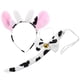 thumbnail image 1 of 1 juego de diadema con orejas de animal y cola de pajarita, accesorio para disfraz de vaca, 1 of 5