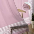 thumbnail image 5 of Pink Greek Key Sheer Curtains 84 Inches Long 2 Panels Set, Window Sheer Curtains for Living Room/Bedroom, Geometric Greece Ancient Farmhouse Geo Light Filtering Rod Pocket Curtain 52'' x 84'' x 2, 5 of 7