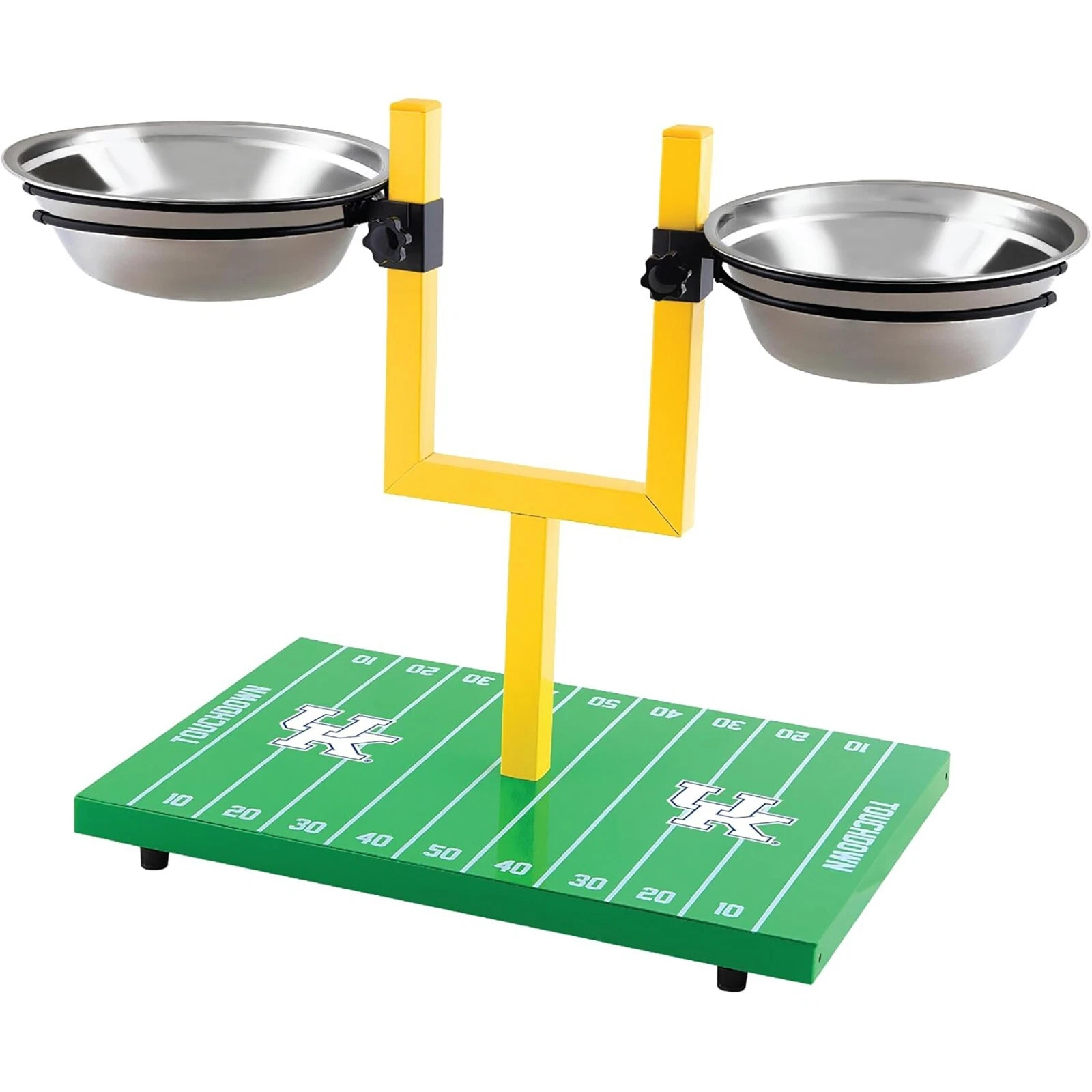 Pets First NCAA Football Goalpost Elevated Dog Feeder Stainless Steel Bowl
