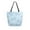 Pastel Blue Bows and Dots, variant on Open Top Canvas Tote Bag with Zipper Reusable Shopping Bag 13.5x15" Roomy Carryall Watercolor Purple Bows