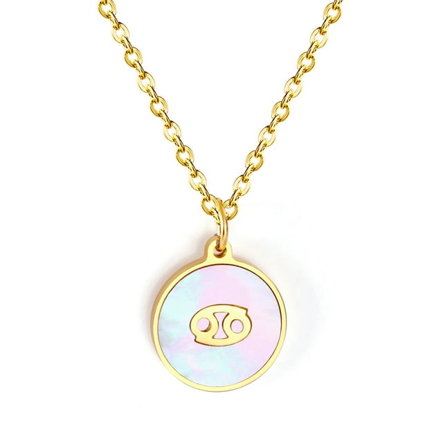 Collier de Perles du Zodiaque Or Mignon Personnalisé Collier de Pièces du Zodiaque pour Femmes Collier Constellation Horoscope