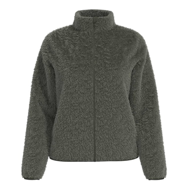 Chamarra George para Mujer, Coral, con Bolsillos en Costados, Cuello Mock Verde Talla M