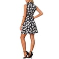 thumbnail image 3 of INSPIRE CHIC Womens Sleeveless Turndown Collar Above Knee Button Down Floral Print Dress M Blacks, 3 of 6