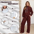 thumbnail image 5 of Garronmavis Womens Sweat Suits 2 Piece Set Polka Dot Sweatshirt Long Sleeve Hoodies Jogger Sweatpants Tracksuit Wide Leg with Pockets Red, Size L, 5 of 6
