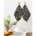 thumbnail image 2 of Green Leaves Branches Kitchen Dish Towels for Drying Dishes Set of 2, Farmhouse Vintage Botanical Waffle Weave Microfiber Terry Hand Tea Bathroom Towels Quick Dry & Absorbent Towel 12x12, 2 of 7