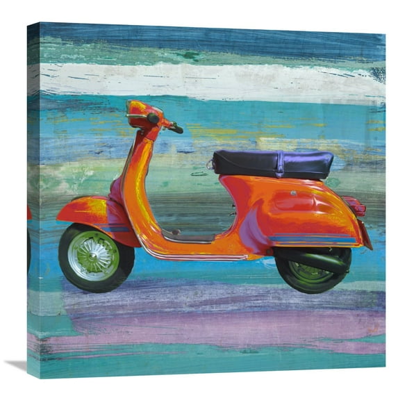Global Gallery Teo Rizzardi 'Pop Scooter II' Stretched Canvas Artwork - Blue