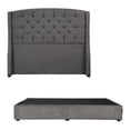 thumbnail image 1 of Box Base cama King Size + Cabecera Sitka Gris oscuro, 1 of 6