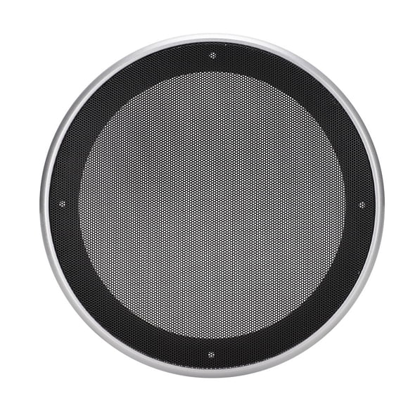 2 cubiertas decorativas de malla metálica para altavoces de audio de 8 pulgadas (plateadas y negras)