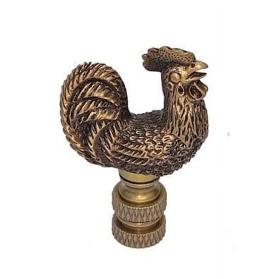 Antique Brass Decorative Rooster Lamp Shade Finial