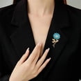 thumbnail image 2 of Elegant Sunflower Rhinestone Flower Brooch for Women Gold-Toned Crystal Leaf Daisy Blossom Brooches Lapel Pins Dainty Dress Accessories Wedding Valentine Jewelry, 2 of 12