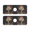 thumbnail image 7 of Yayeee Faucet Mat for Kitchen Sink 14.7" Diatomite Long Splash Guard Pad, Skeleton with Flowers Pattern, 2 Pack, 7 of 7