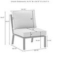 thumbnail image 3 of Crosley Furniture Clark Modern Fabric Armless Patio Chair in Charcoal/Black, 3 of 11