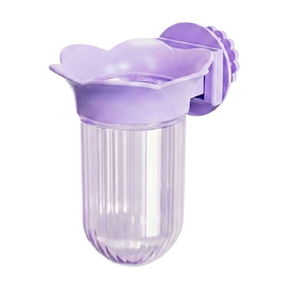 Window Hummingbird Feeder Cup, Ribbed Glass Style Purple 1 Set, Balcony Patio Humming Bird Feeding Station
