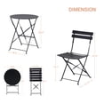 thumbnail image 2 of ACEGOSES Patio Folding Chairs for Garden, Deck and Yards With a Steel Frame Table, Rust-Resistant 3-Piece Conversation Bistro No Assemble Chairs, Dull black, 2 of 8