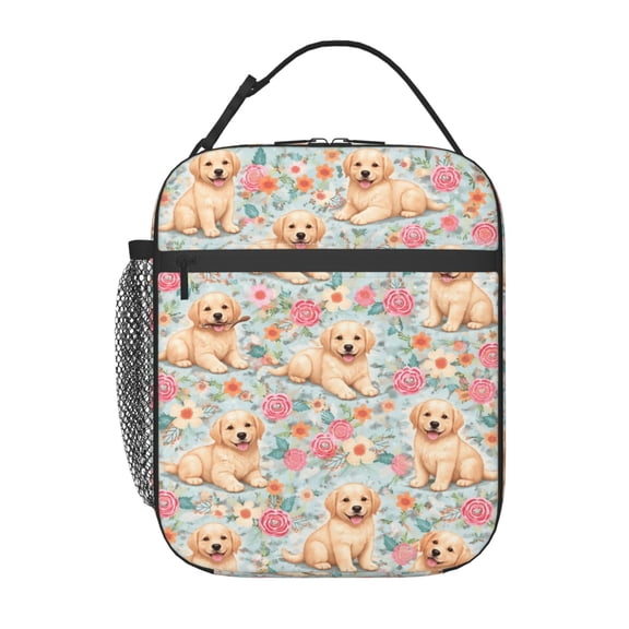 Retriever Puppy Cute Dog Lunch Bag Portable Thermal Lunch Box for Men and Women