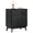 Black, variant on Roofar Fluted Nightstand with 3 Wooden Drawers, Single 24" Wide Mid Century Modern Bedside Table with Metal Handle for Bedroom, Nature