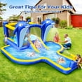thumbnail image 5 of Bobiber 8 in1 Inflatable Slide Water Park Bounce House Garden with Dolphin sprinkler & Target games & Water gun & Basketball, 5 of 8