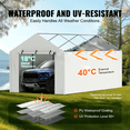 thumbnail image 2 of VEVOR Carport Replacement Canopy Cover Side Wall 10 x 20 ft, Garage Tent Shelter Tarp Heavy-Duty Waterproof & UV Protected, Easy Installation with Ball Bungees,White (Top and Frame Not Included), 2 of 10